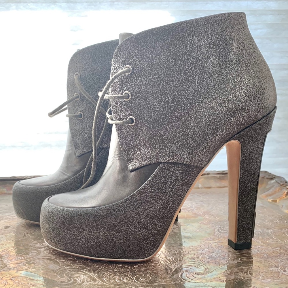 Chanel leather ankle boots